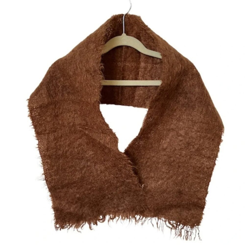 Vintage 50s 60s Simpsons Heather-Brae Mohair Wool Brown Scarf